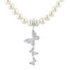 Thumbnail Image 3 of Cultured Pearl & White Lab-Created Sapphire Butterfly Necklace Sterling Silver 17&quot;