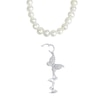 Thumbnail Image 4 of Cultured Pearl & White Lab-Created Sapphire Butterfly Necklace Sterling Silver 17&quot;