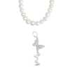 Thumbnail Image 5 of Cultured Pearl & White Lab-Created Sapphire Butterfly Necklace Sterling Silver 17&quot;