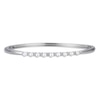 Thumbnail Image 1 of Cultured Pearl & White Lab-Created Sapphire Bangle Bracelet Sterling Silver