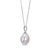 Thumbnail Image 2 of Cultured Pearl & White Lab-Created Sapphire Necklace Sterling Silver 18&quot;