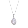 Thumbnail Image 3 of Cultured Pearl & White Lab-Created Sapphire Necklace Sterling Silver 18&quot;