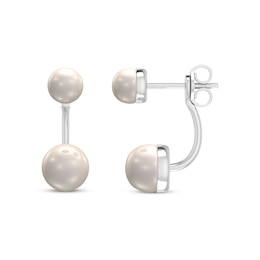 Cultured Pearl Front-Back Earrings Sterling Silver