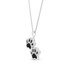 Thumbnail Image 2 of Black Onyx & Round-Cut Diamond Paw Prints Necklace 1/10 ct tw Sterling Silver 18”