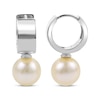 Thumbnail Image 1 of Cultured Pearl Huggie Hoop Earrings Sterling Silver