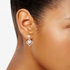 Thumbnail Image 3 of Cultured Pearl Diamond-Shaped Dangle Earrings Sterling Silver