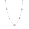 Thumbnail Image 1 of Cultured Pearl & Diamond-Cut Station Necklace Sterling Silver 18&quot;