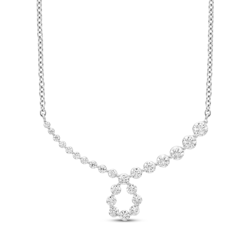 Diamond Loop Smile Necklace 1/2 ct tw 10K White Gold 18