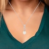 Thumbnail Image 3 of Cultured Pearl & White Lab-Created Sapphire Drop Necklace Sterling Silver 18&quot;