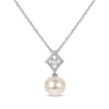 Thumbnail Image 1 of Cultured Pearl Drop Shimmer Necklace Sterling Silver 18&quot;