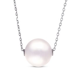 Cultured Akoya Pearl Necklace 14K White Gold 18&quot;