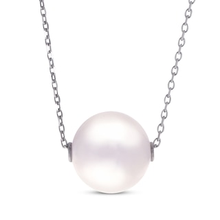 Cultured Akoya Pearl Necklace 14K White Gold 18