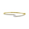 Thumbnail Image 1 of Diamond Flower Bypass Bangle Bracelet 1 ct tw 10K Yellow Gold