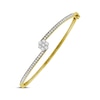 Thumbnail Image 2 of Diamond Flower Bypass Bangle Bracelet 1 ct tw 10K Yellow Gold