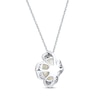 Thumbnail Image 3 of Cultured Pearl & White Lab-Created Sapphire Flower Necklace Sterling Silver 18&quot;