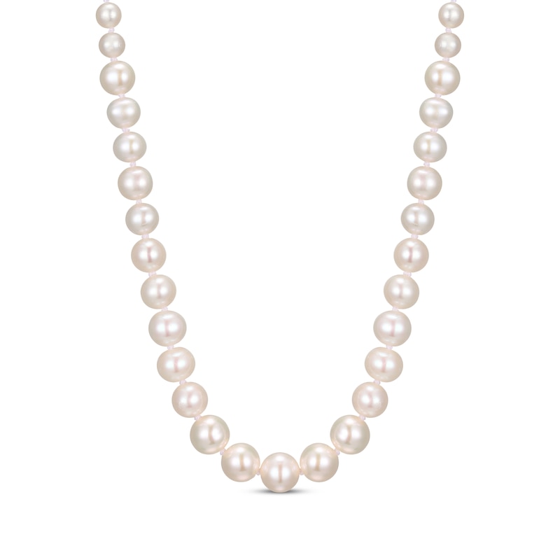 Main Image 2 of Cultured Pearl Graduated Strand Necklace 10K Yellow 18&quot;