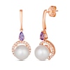 Thumbnail Image 0 of Le Vian Cultured Pearl & Amethyst Dangle Earrings 1/3 ct tw Diamonds 14K Strawberry Gold