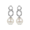 Thumbnail Image 2 of White Topaz & Cultured Pearl Link Drop Earrings Sterling Silver