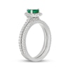 Thumbnail Image 2 of Neil Lane Pear-Shaped Natural Emerald & Diamond Bridal Set 5/8 ct tw 14K White Gold