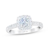 Thumbnail Image 0 of THE LEO First Light Diamond Round-Cut Cushion Frame Engagement Ring 7/8 ct tw 14K White Gold