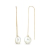 Thumbnail Image 1 of Baroque Cultured Pearl Threader Earrings 10K Yellow Gold