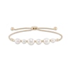 Thumbnail Image 0 of Cultured Pearl Bar Bolo Bracelet 10K Yellow Gold