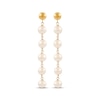 Thumbnail Image 1 of Cultured Pearl & Ball Post Drop Earrings 10K Yellow Gold