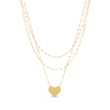 Thumbnail Image 2 of Solid Diamond-Cut Mirror Chain Trio Heart Necklace 10K Yellow Gold 18&quot;