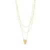 Thumbnail Image 3 of Solid Diamond-Cut Mirror Chain Trio Heart Necklace 10K Yellow Gold 18&quot;