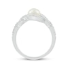 Thumbnail Image 2 of Cultured Pearl & Diamond Twist Ring 1/4 ct tw Sterling Silver