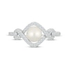 Thumbnail Image 3 of Cultured Pearl & Diamond Twist Ring 1/4 ct tw Sterling Silver