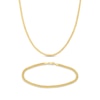 Thumbnail Image 1 of Semi-Solid Miami Cuban Curb Chain Necklace & Bracelet Set 10K Yellow Gold