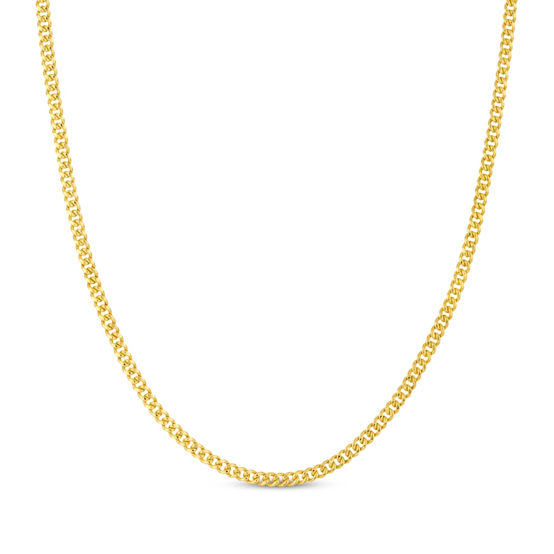 Main Image 2 of Semi-Solid Miami Cuban Curb Chain Necklace & Bracelet Set 10K Yellow Gold