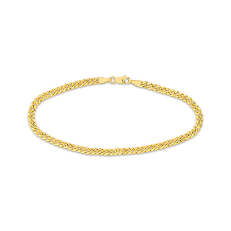 Main Image 3 of Semi-Solid Miami Cuban Curb Chain Necklace & Bracelet Set 10K Yellow Gold