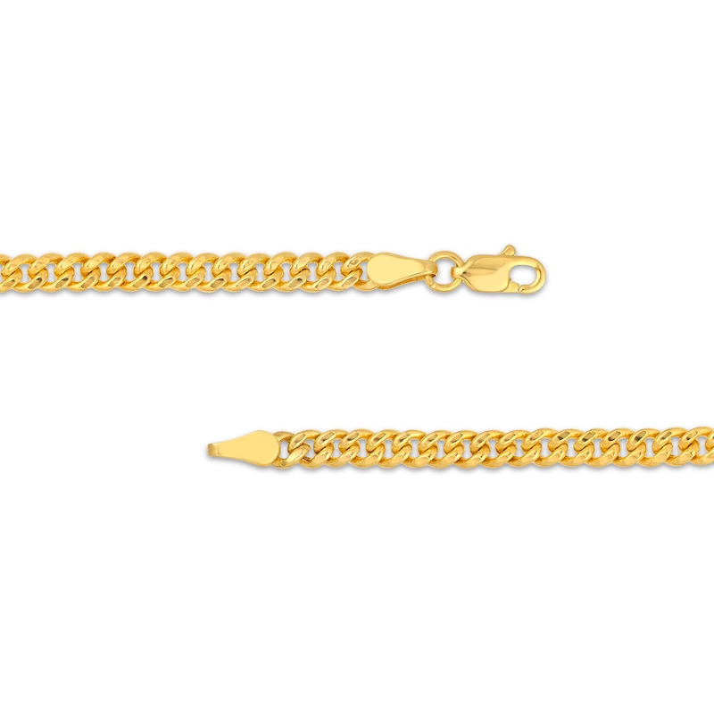 Main Image 4 of Semi-Solid Miami Cuban Curb Chain Necklace & Bracelet Set 10K Yellow Gold