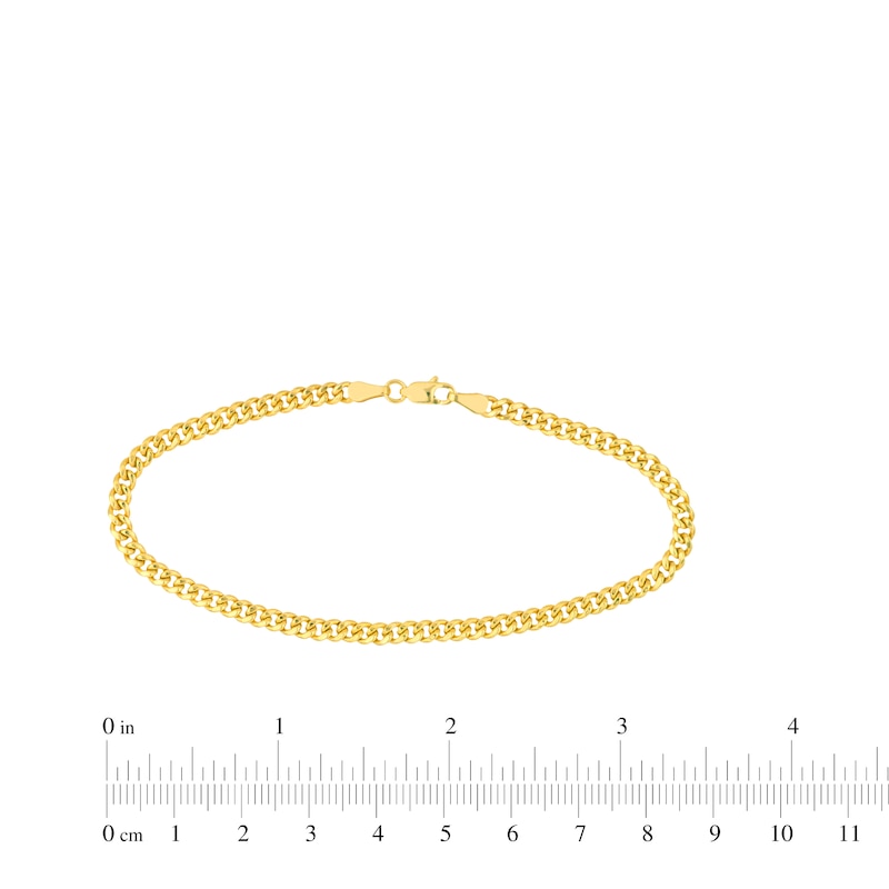 Main Image 5 of Semi-Solid Miami Cuban Curb Chain Necklace & Bracelet Set 10K Yellow Gold