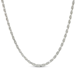 Solid Diamond-Cut Rope Chain Necklace Sterling Silver 20&quot;