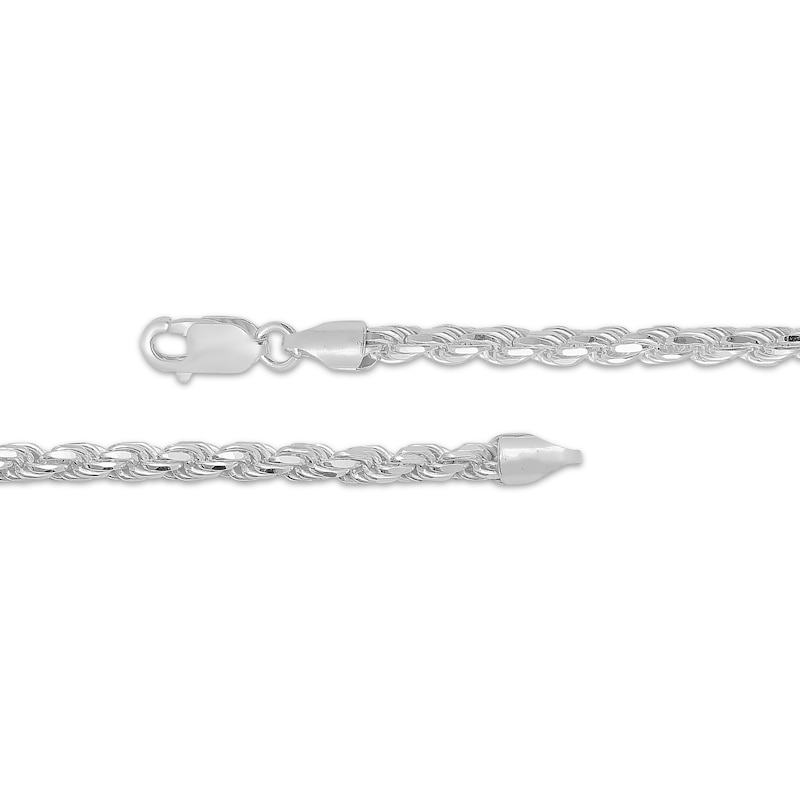 Solid Diamond-Cut Rope Chain Necklace Sterling Silver 20