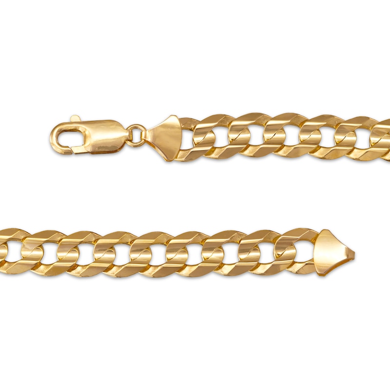 Main Image 2 of Solid Diamond-Cut Curb Chain Necklace 10K Yellow Gold 22&quot;