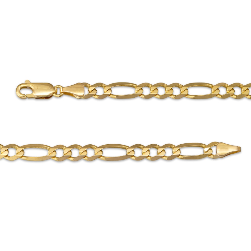 14k Yellow Gold Filled Solid Figaro Link Chain Necklace (4.2 mm, 30 inch)