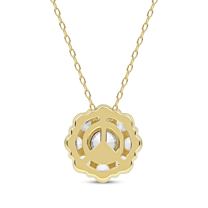 Lab-Created Diamonds by KAY Flower Necklace 1 ct tw 14K Yellow Gold 18 ...