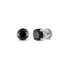 Thumbnail Image 1 of Round-Cut Black Diamond Solitaire Stud Earrings 3 ct tw 10K White Gold (I3)