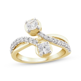 Lab-Grown diamonds by KAY Crossover Ring 1 ct tw 14K Yellow Gold