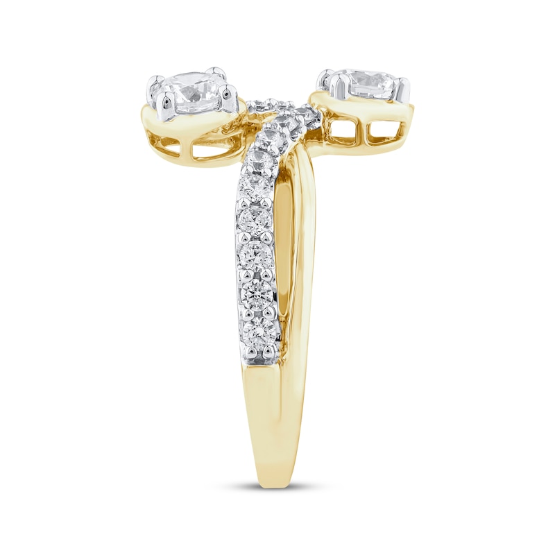 Main Image 2 of Lab-Grown diamonds by KAY Crossover Ring 1 ct tw 14K Yellow Gold