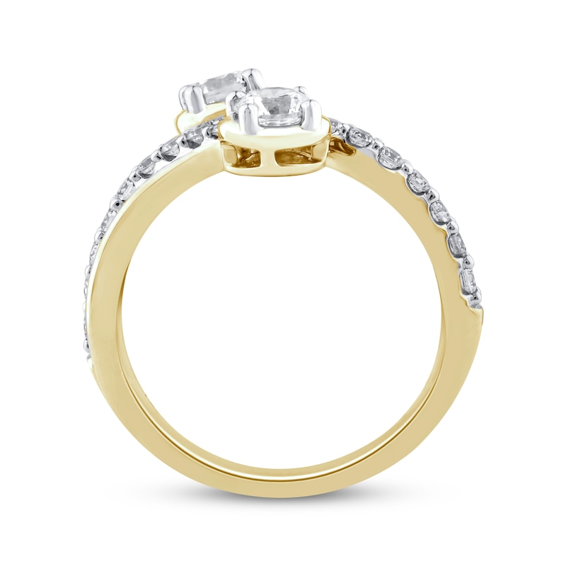 Main Image 3 of Lab-Grown diamonds by KAY Crossover Ring 1 ct tw 14K Yellow Gold