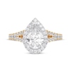 Thumbnail Image 3 of Lab-Grown Diamonds by KAY Pear-Shaped Halo Engagement Ring 2-1/4 ct tw 14K Two-Tone Gold