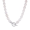 Thumbnail Image 1 of Cultured Pearl Toggle Clasp Necklace Sterling Silver 18"