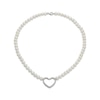 Thumbnail Image 1 of Cultured Pearl Heart Necklace Sterling Silver 18&quot;