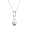 Thumbnail Image 3 of Cultured Pearl & White Lab-Created Sapphire Swirl Necklace Sterling Silver 18&quot;