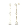 Thumbnail Image 1 of Cultured Pearl Chain Drop Earrings 10K Yellow Gold